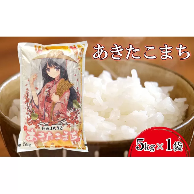 11月発送開始【令和7年度産】美少女イラスト 粒がひと回り大きい あきたこまち5kg 単一原料米【 米 お米 白米 精米 粒が大きい ふっくら 甘み 新米 先行予約 高品質米 ブランド米 銘柄米 秋田県 羽後町 】
