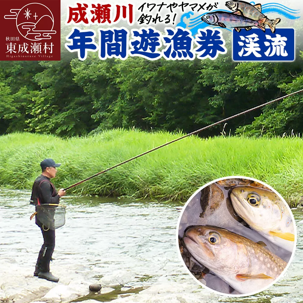成瀬川 年間遊漁券（渓流）渓流魚 イワナ ヤマメ 川釣り 渓流釣り フィッシュパス 秋田県 秋田県東成瀬村