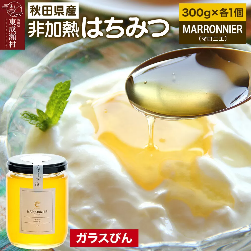 MARRONNIER マロニエ 300g×1個（ガラスびん） [BEE CONNECT はちみつ ハチミツ 蜂蜜 ガラス瓶 瓶 マロニエ 栃 トチ 秋田県産] 秋田県東成瀬村