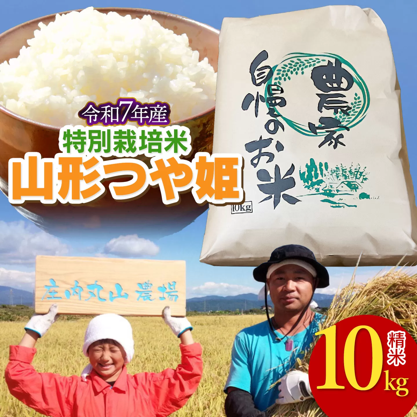 【令和7年産】特別栽培米つや姫 精米 10kg (10kg×1袋)　山形県鶴岡市　庄内丸山農場　| つやひめ 10キロ 米どころ 庄内米 ブランド米 米 コメ こめ 精米 ご飯 ごはん 美味しい お取り寄せ 農家直送 東北 国産 おすすめ 人気 返礼品