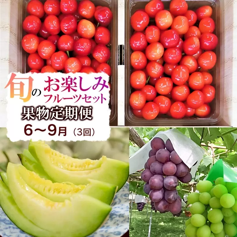 【定期便】【令和7年産先行予約】 山形県鶴岡産 旬のお楽しみフルーツセット (果物) さくらんぼ・メロン・大粒ぶどうの詰合せ (計3回)　産直あぐり 