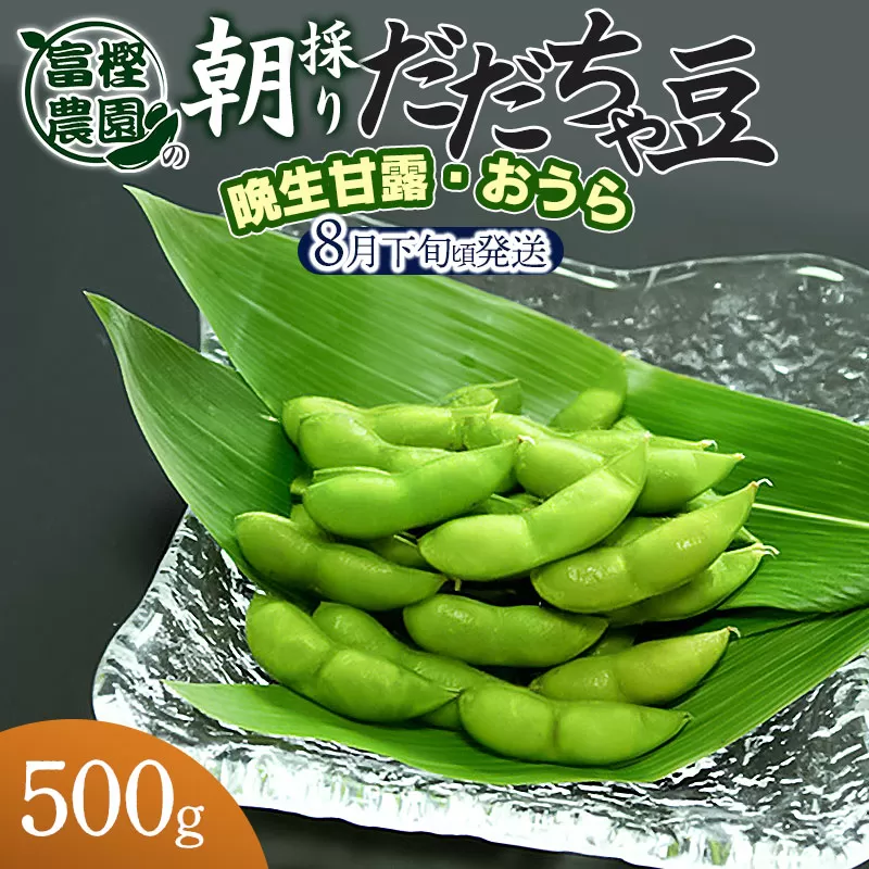 【令和8年産先行予約】 富樫農園の朝採りだだちゃ豆【8月下旬発送】500g 晩生甘露・おうら　K-812
