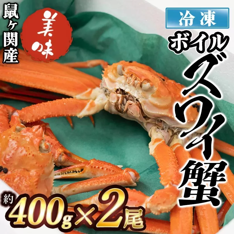 【令和7年11月以降発送】 冷凍 鼠ヶ関産ボイルズワイガニ (約400g)×2尾　鶴岡魚類株式会社　K-791