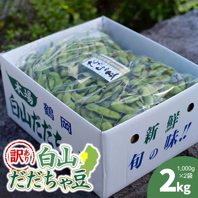 【令和8年産先行予約】【訳あり】白山だだちゃ豆　2kg（1kg × 2袋）　長五郎