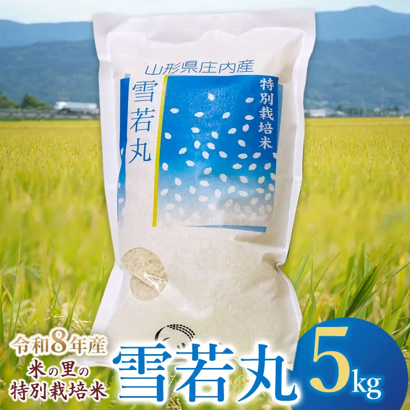 【令和8年産】 米の里の特別栽培米 雪若丸 精米 5kg　山形県鶴岡市産 | 白米 特栽 庄内 ブランド米 2026年産　K-845