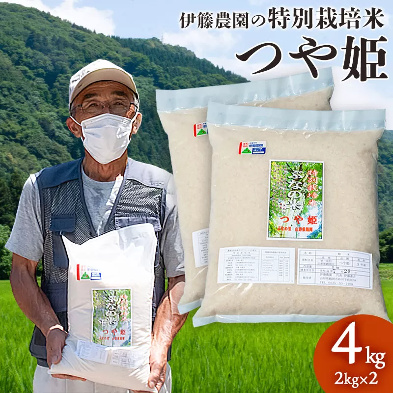 【令和7年産】特別栽培米 つや姫 4kg（2kg×2袋） 山形県 鶴岡市 伊藤農園（伊藤嘉吉）