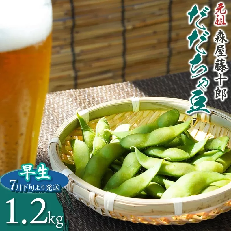 【令和7年産先行予約】鶴岡特産 白山産だだちゃ豆(早生)　1.2kg（600g×2袋）K-731　森屋藤十郎　