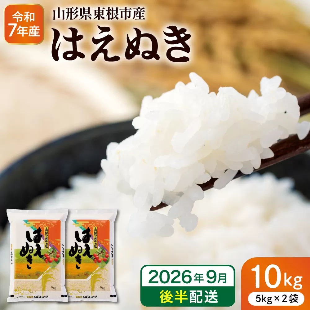 【令和7年産米】※2026年9月後半発送※ はえぬき10kg 山形県 東根市産 深瀬商店提供 hi053-063-093