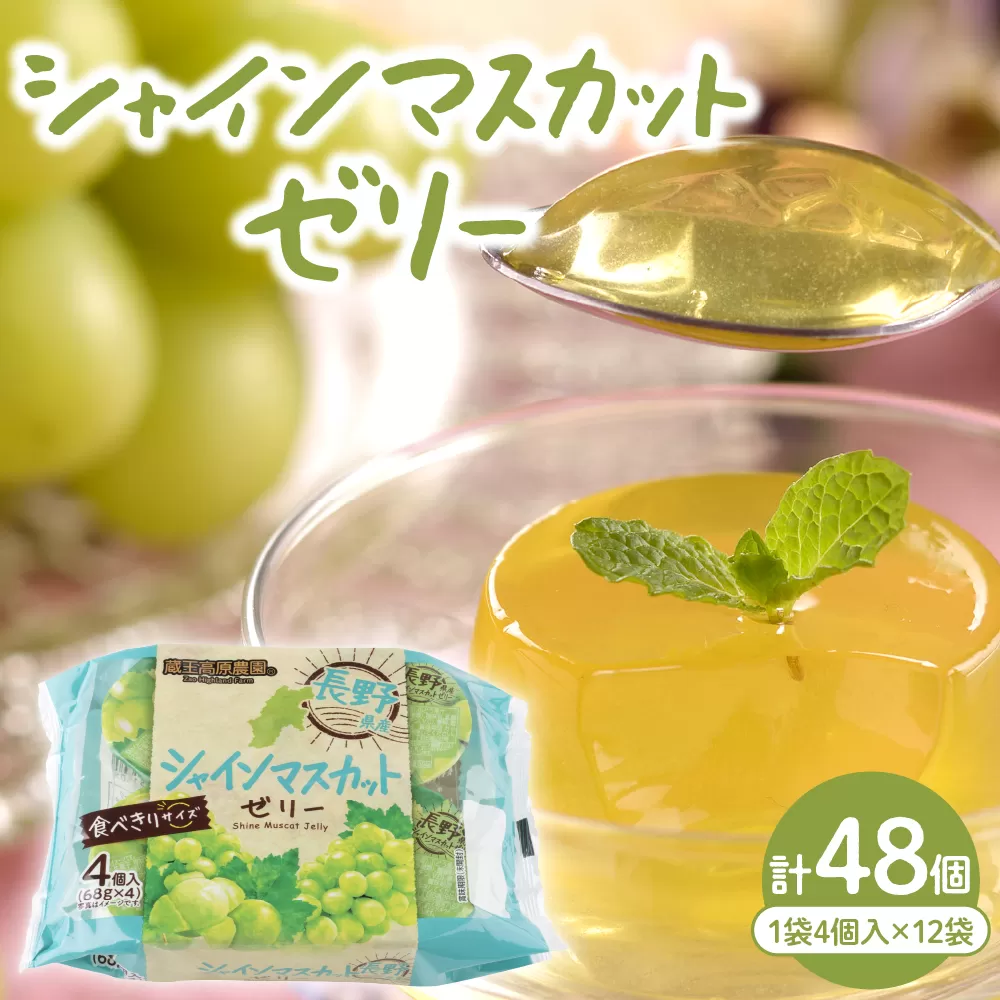 シャインマスカットゼリー1袋4個入×12袋 和歌山産業提供 山形県 東根市 hi070-007