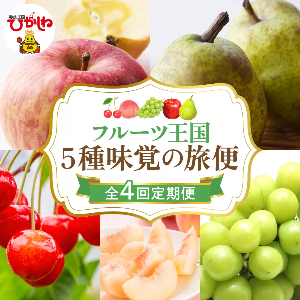 【2026年 先行予約 4回定期便】2026年 フルーツ王国 5種味覚の旅便 千笑花夢提供 山形県 東根市 hi082-043