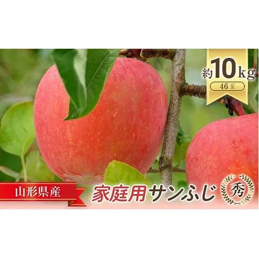 【令和8年産先行予約】 〈家庭用〉 JA りんご 「サンふじ (小玉)」 約10kg (46玉 秀) 《令和8年11月中旬～12月中旬発送》 『JA山形おきたま』 林檎 リンゴ 果物 フルーツ 山形県 南陽市 [721-R8]