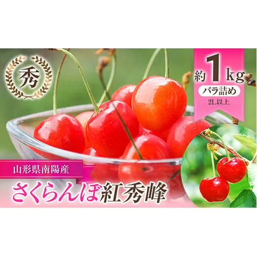 【令和8年産先行予約】 さくらんぼ 「紅秀峰」 約1kg (秀 2L以上) バラ詰め 《令和8年6月下旬～発送》 『生産者おまかせ』 サクランボ 果物 フルーツ 産地直送 山形県 南陽市 [985]