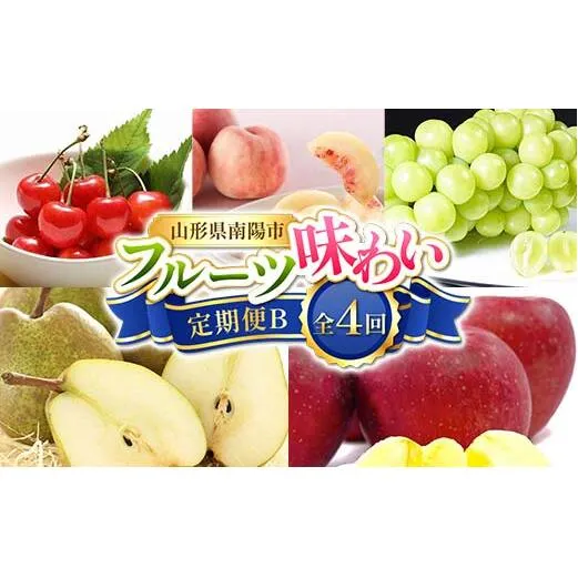 【令和8年産先行予約】 《定期便4回》 フルーツ味わい定期便B 『フードシステムズ』 さくらんぼ 桃 シャインマスカット ラ・フランス りんご 果物 フルーツ 山形県 南陽市 [1141-R8]