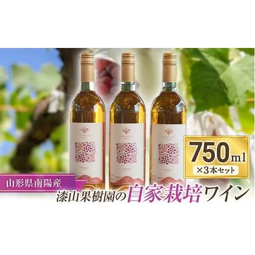 果樹園生まれの 「漆山ワイン (デラウェア)」 750ml×3本セット 『漆山果樹園』 自家栽培 山形県 南陽市 [1168]