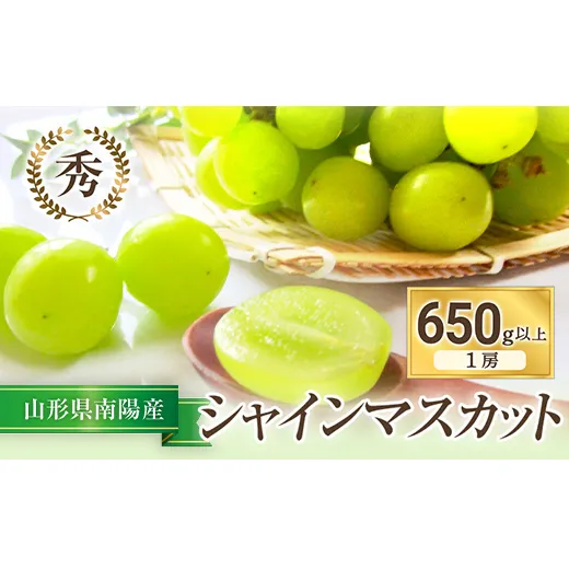 【令和8年産先行予約】 シャインマスカット 650g以上 (1房 秀) 《令和8年9月上旬～発送》 『フナヤマ農園』 マスカット ぶどう 果物 フルーツ デザート 山形県 南陽市 [810]
