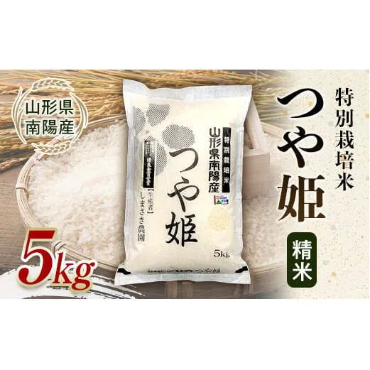 【米食味コンクール金賞受賞農園】 令和7年産 特別栽培米 つや姫 5kg 『しまさき農園』 山形南陽産 米 白米 精米 ご飯 農家直送 山形県 南陽市 [1787]