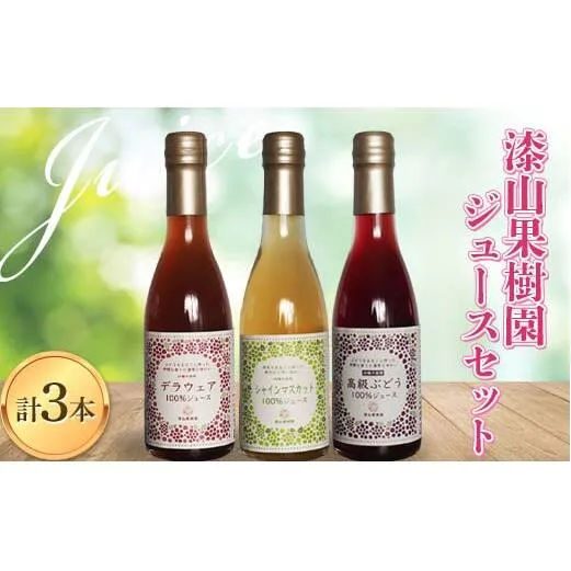 果樹園生まれの 果汁100%ぶどうジュース 「デラウェア + シャインマスカット + 高級ぶどう」 3種 各250ml 計3本セット 『漆山果樹園』 山形県 南陽市 [2080]