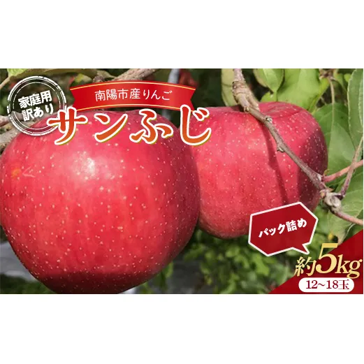 【令和7年産先行予約】 〈訳あり品 家庭用〉 りんご 「サンふじ」 約5kg (12～18玉) パック詰め 《令和7年11月中旬～発送》 『マルタニ農園』 リンゴ 山形県 南陽市 [2159]