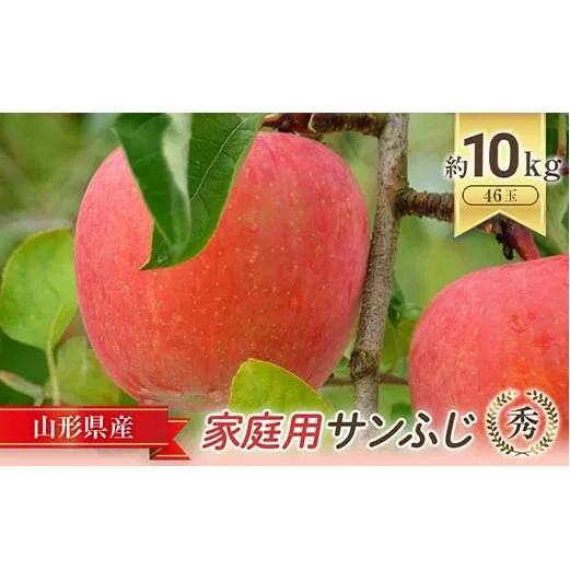 【令和7年産先行予約】 〈家庭用〉 JA りんご 「サンふじ (小玉)」 約10kg (46玉 秀) 《令和7年11月中旬～12月中旬発送》 『JA山形おきたま』 林檎 リンゴ 果物 フルーツ 山形県 南陽市 [721-R7]