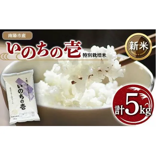 【令和7年産 新米 先行予約】 【金賞受賞農家】 特別栽培米 いのちの壱 5kg 《令和7年10月中旬～発送》 『あおきライスファーム』 山形南陽産 米 白米 山形県 南陽市 [1548-R7b]