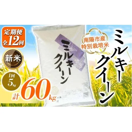 【令和7年産 新米 先行予約】 【金賞受賞農家】 《定期便12回》 特別栽培米 ミルキークイーン 5kg×12か月 《令和7年10月上旬～発送》 『あおきライスファーム』 [1615-R7]