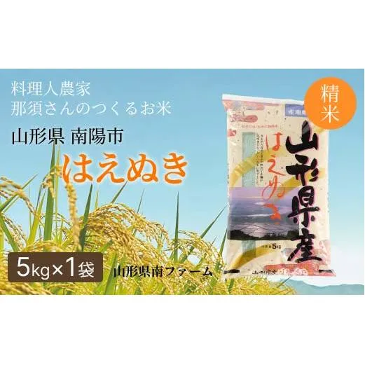 令和7年産 はえぬき (精米) 5kg 『山形県南ファーム』 米 白米 ご飯 農家直送 山形県 南陽市 [2563]