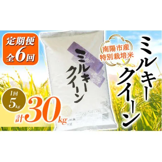 【金賞受賞農家】 《定期便6回》 令和7年産 特別栽培米 ミルキークイーン 5kg×6か月 『あおきライスファーム』 山形南陽産 米 白米 精米 ご飯 農家直送 山形県 南陽市 [1614]
