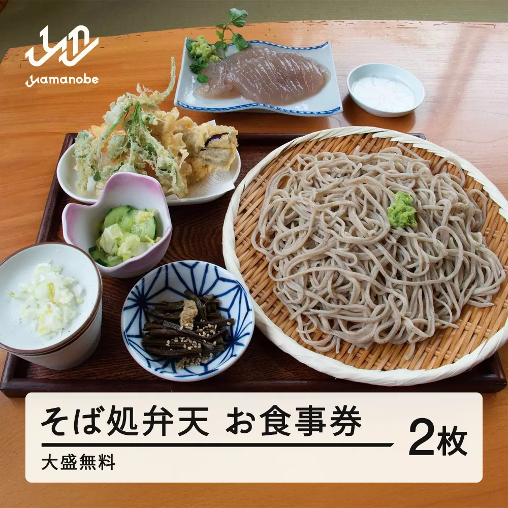 そば処弁天 お食事券(2枚) 大盛無料 F20A-736
