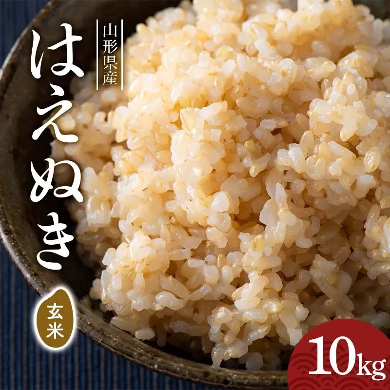 FYN6-282 令和7年度 山形県産 はえぬき 玄米 10kg(5kg×2) お米 米 ごはん ご飯 げんまい 銘柄米 ブランド米 2025年 自宅 家庭 贈り物 プレゼント 贈答 ギフト 食品 山形県 西川町 月山