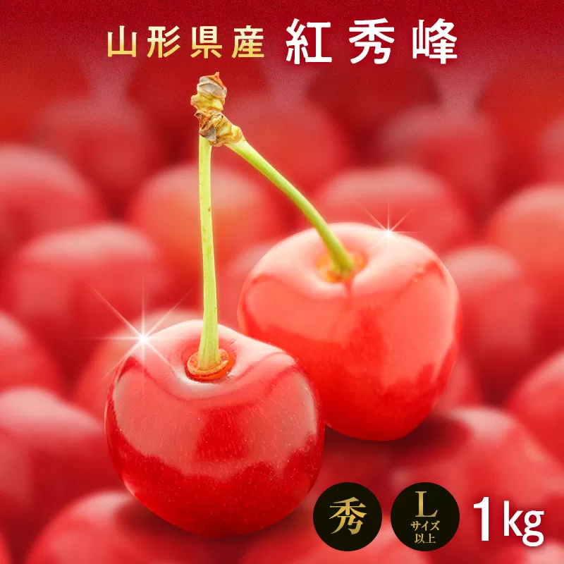 FYN9-257 《2026年先行予約》山形県産 さくらんぼ 紅秀峰 1kg(500g×2) 秀 L以上 バラパック詰め 2026年6月中旬から順次発送 果実 果物くだもの フルーツ 桜桃 サクランボ 化粧箱 贈り物 ギフト 贈答用 家庭用 自宅用 産地直送 山形県 西川町 月山
