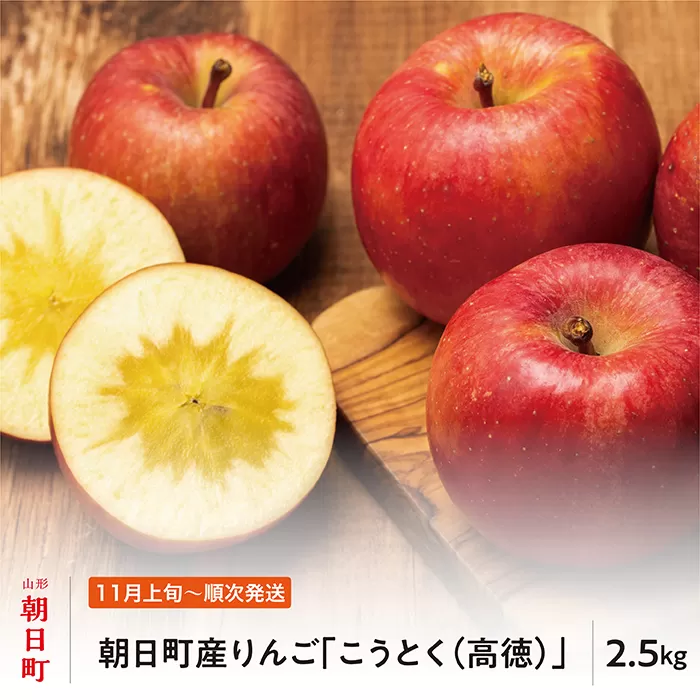 りんご こうとく 高徳 秀品 2.5kg 【11月上旬発送】山形県 朝日町産 山形県産 特産 果物 フルーツ リンゴ 林檎 秋