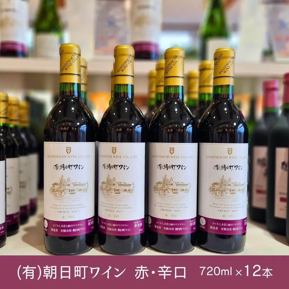 （有）朝日町ワイン 赤 辛口 12本(720ml×12) 朝日町産マスカットベーリーA・ブラッククイーン 家庭用 パーティー おもてなし