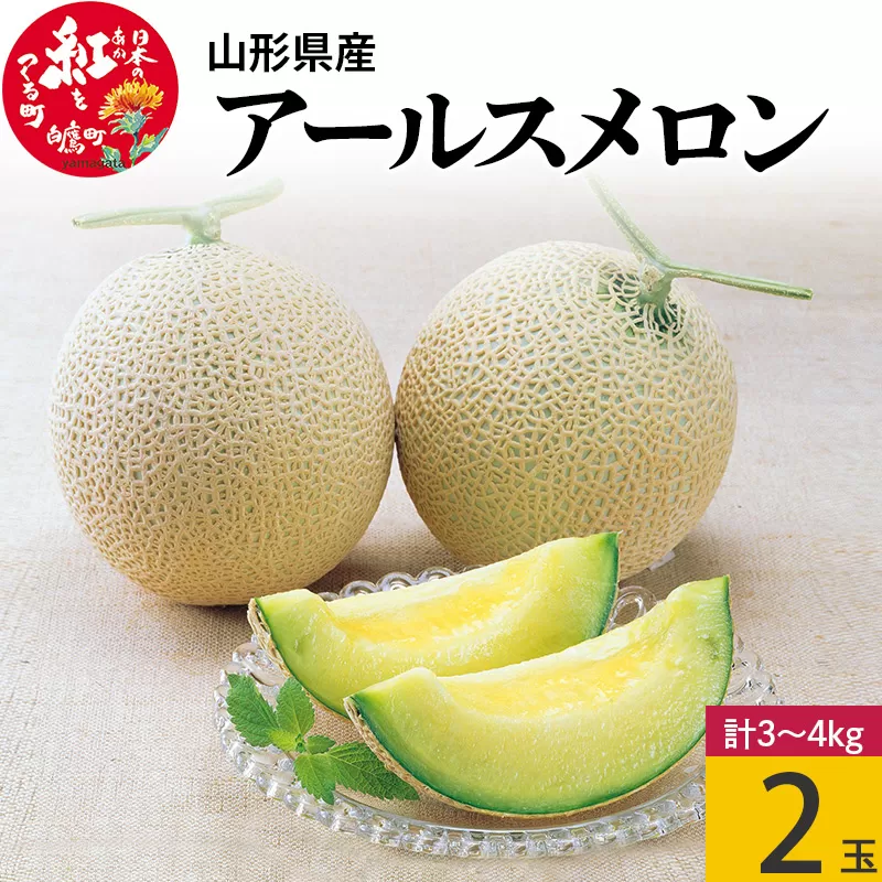 アールスメロン 2玉 （3kg〜4kg） 山形県産 【2025年9月順次発送予定】