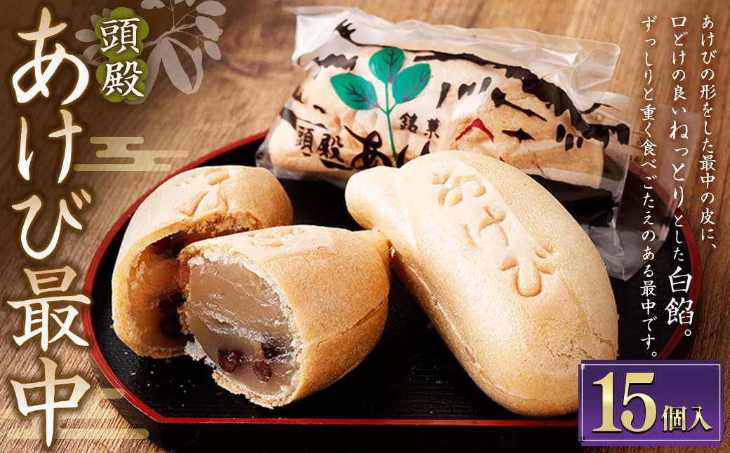 頭殿あけび最中 15個入 最中 もなか モナカ あけび アケビ 白餡 白あん 和菓子 スイーツ お菓子 おかし おやつ
