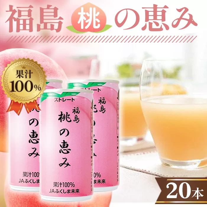 No.148 【2025年9月末受付終了】「福島桃の恵み」20本　果汁100％ジュース