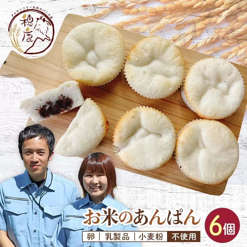 グルテンフリー お米のあんぱん 6個セット 低糖質 糖質オフ ヘルシー 米粉 おやつ パン アンパン F21T-237