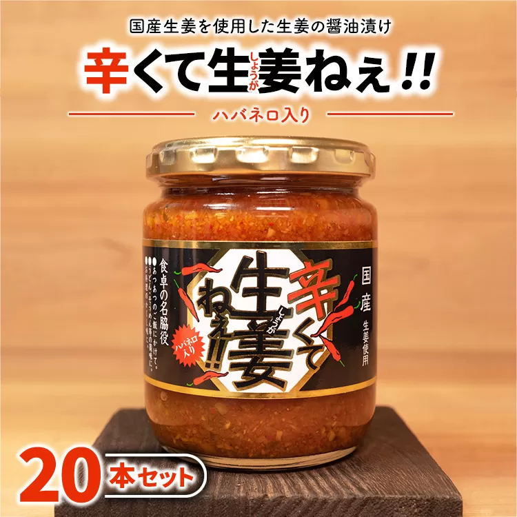 辛くて生姜ねぇ!!20本セット 【しょうが 国産 醤油漬け ハバネロ ごはんのお供 お弁当 調味料 おつまみ 肴 薬味 隠し味 猪苗代町 福島県】