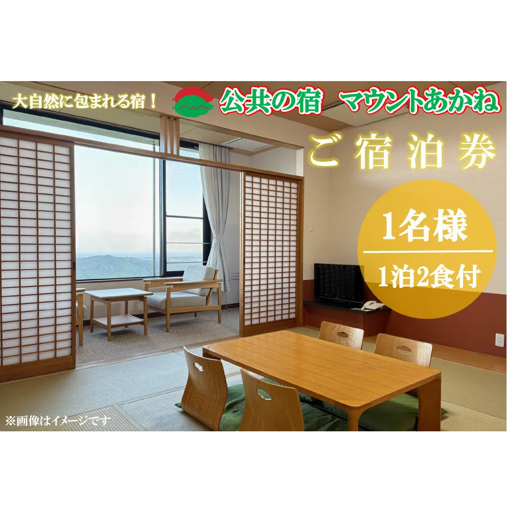 客室から太平洋が一望できる！公共の宿マウントあかね【1名様1泊2食ご宿泊券】★和室8畳またはツイン★(AB201)