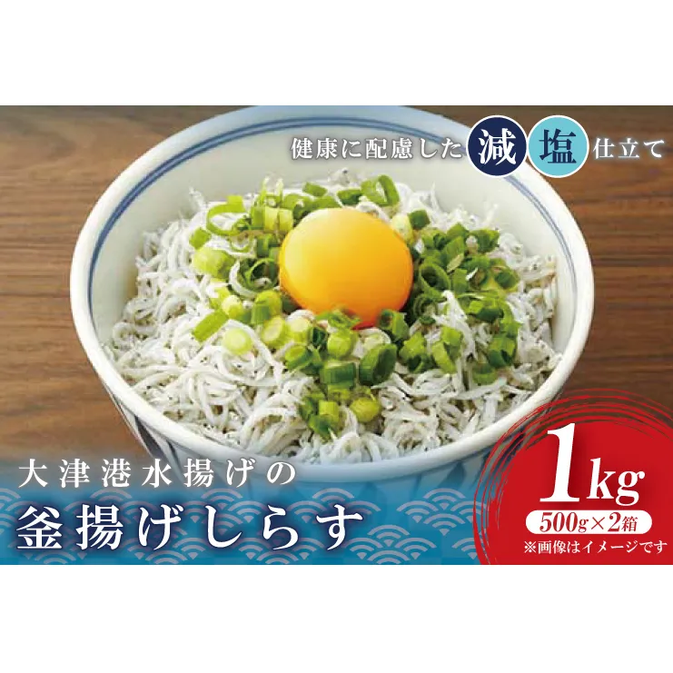 大津港水揚げの釜揚げしらす　1kg(500g×２箱) (AS209)