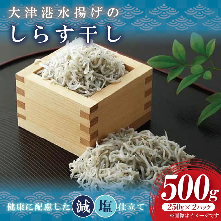 大津港水揚げのしらす干し　500g(250ｇx２パック)【シラス しらす丼 冷凍 新鮮 海鮮 魚介類  減塩 ご飯のお供 小分け 個包装 冷凍保存 カルシウム 北茨城市 茨城県】（AS205）