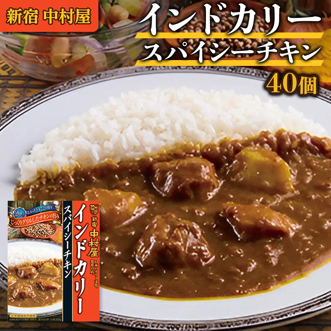 新宿 中村屋 インドカリー スパイシーチキン 40個 人気 洋食 レトルト 時短 カレー インドカレー スパイシーカレー 長期保存 災害用 保存食 レンチン レンジ
