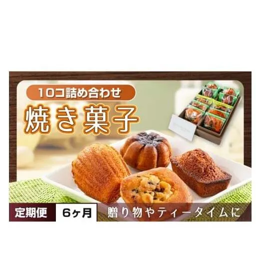 【６ヶ月定期便】焼き菓子10コ詰め合わせ【菓子 洋菓子 デザート ギフト スイーツ 贈り物 詰め合わせ 定期便 鹿嶋市 茨城県】 (KCX-20)