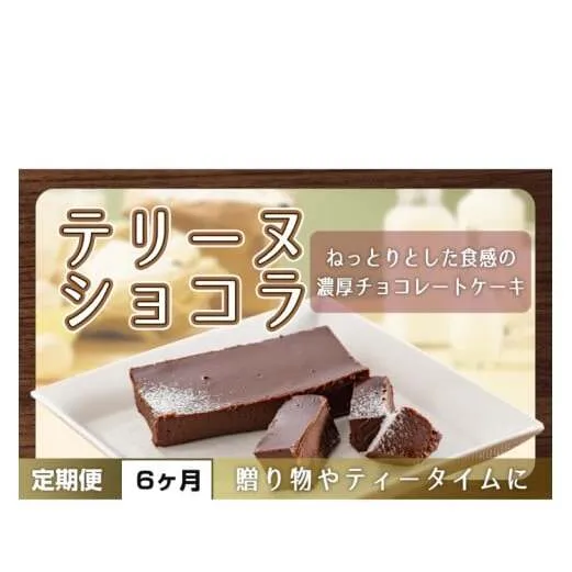 【６ヶ月定期便】テリーヌ　ショコラ 【チョコレート 生クリーム キャラメル バニラ チョコレートケーキ デザート スイーツ 鹿嶋市 茨城県】 （KCX-34）