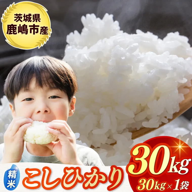★令和7年産米★ お米 コシヒカリ 精米 30kg 鹿嶋市産【こしひかり 米 コメ ごはん ライス ブランド米 茨城県 鹿嶋市 80000円以内】(KBR-24)