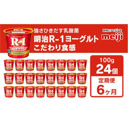 【定期便6回】明治プロビオヨーグルトR-1 こだわり食感 100g×24個×6回