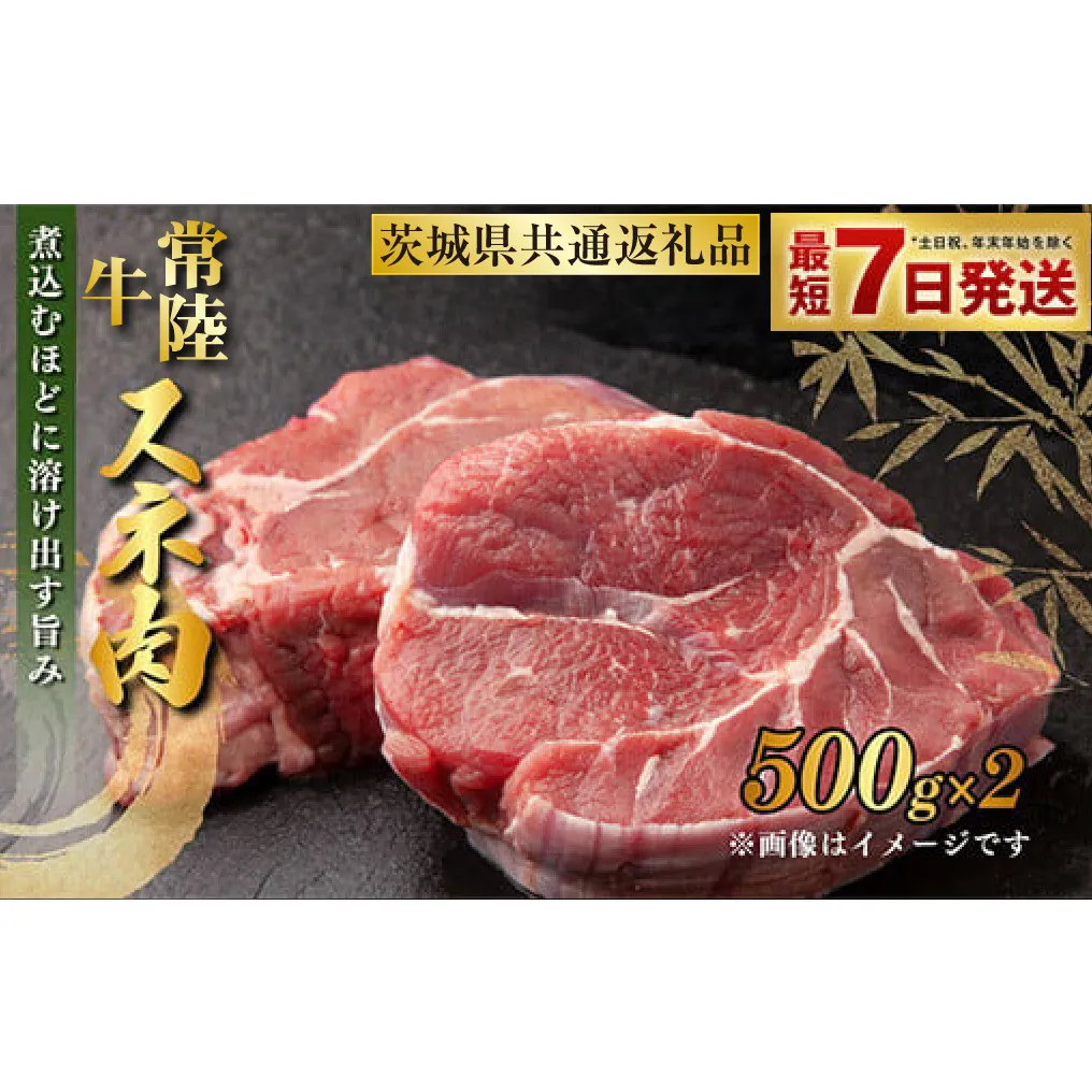 常陸牛すね肉 500g×2 合計1kg（茨城県共通返礼品） |  小分け 茨城県産 カレー シチュー 煮込み料理 冷凍