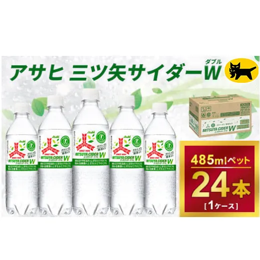 三ツ矢サイダー　W（ダブル）【特定保健用食品】時間指定可能　485ml × 1ケース (24本)