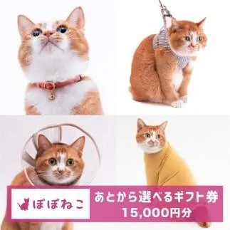 ぽぽねこギフト券（Eメールタイプ）15,000円分「共通返礼品」 デジタル商品券 オンラインショップ 電子マネー 猫 ネコ