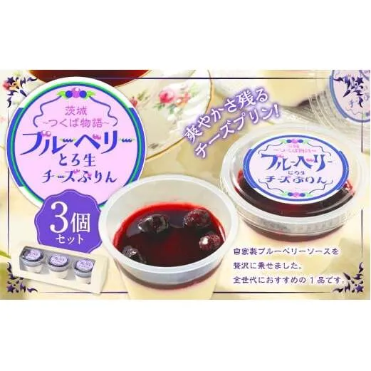 とろ生チーズプリン(ブルーベリーソース)3個セット | プリン デザート スイーツ お菓子 洋菓子 菓子 ブルーベリーソース ブルーベリー ソース 生チーズ チーズ 冷凍 3個 セット