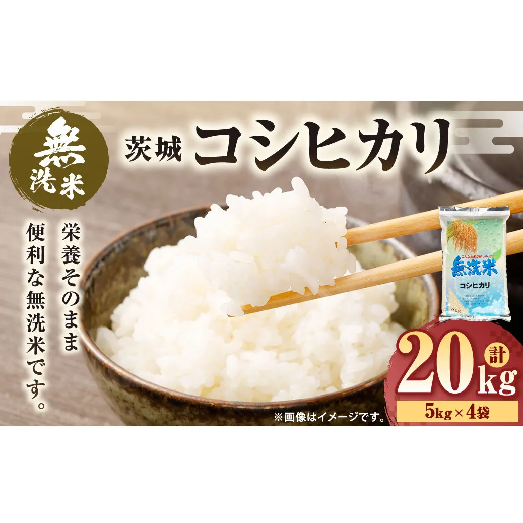 令和7年産 茨城コシヒカリ 無洗米 20kg（5kg×4袋） |  米 お米 おこめ 白米 こしひかりごはん 国産